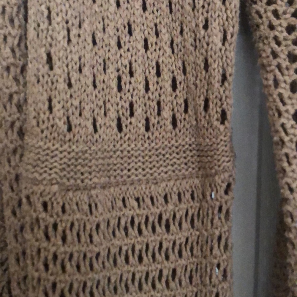 Anthropologie open weave cardigan Patch pockets
Taupe brown - Picture 6 of 12